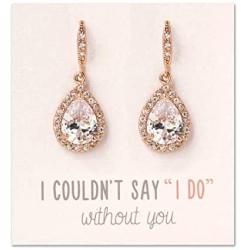 A+O Wedding Bridesmaids Gift Drop Dangle Earrings or Jewelry set in Silver, Yellow Gold, Rose Gold