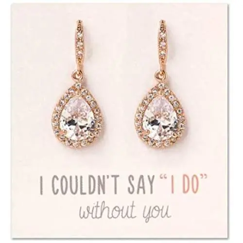 A+O Wedding Bridesmaids Gift Drop Dangle Earrings or Jewelry set in Silver, Yellow Gold, Rose Gold A+O Wedding Bridesmaids Gift Drop Dangle Earrings or Jewelry set in Silver, Yellow Gold, Rose Gold