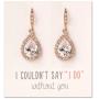 A+O Wedding Bridesmaids Gift Drop Dangle Earrings or Jewelry set in Silver, Yellow Gold, Rose Gold