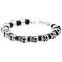 Blackjack Jewelry Mens Genuine Gemstone Stainless Steel Skeleton Skull Punk Beaded Hand Bracelet With Cuff Hook Clasp Blackjack Jewelry Mens Genuine Gemstone Stainless Steel Skeleton Skull Punk Beaded Hand Bracelet With Cuff Hook Clasp