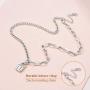 FindChic Handcuff Necklace Padlock Pendant Customized Handcuff Bracelet Partners in Crime Stainless Steel 18K Gold Plated Curb Chain Interlocking 18inch Friendship Statement Necklace for Girls & Women
