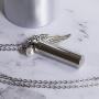 Fanery Sue Personalized Urn Necklace for Human Ashes Keepsake Angel Wing Custom Cremation Jewelry Memorial Cylinder Pendant