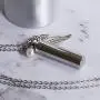 Fanery Sue Personalized Urn Necklace for Human Ashes Keepsake Angel Wing Custom Cremation Jewelry Memorial Cylinder Pendant