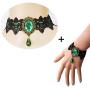 Youniker Retro Handmade Choker Necklace for Women Gothic Black Lace Necklace for Halloween Punk Costume Party Royal Court Vampire Choker