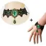 Youniker Retro Handmade Choker Necklace for Women Gothic Black Lace Necklace for Halloween Punk Costume Party Royal Court Vampire Choker Youniker Retro Handmade Choker Necklace for Women Gothic Black Lace Necklace for Halloween Punk Costume Party Royal Court Vampire Choker