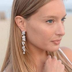 Mariell CZ Crystal Wedding Dangle Earring for Women, Bridal Earrings, Jewelry for Bride, Prom, Bridesmaid