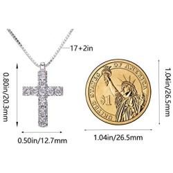 Crystal Pendant Necklace for Women - 14k Gold/ White Gold Plated Sterling Silver Cubic Zirconia CZ Small Elegant Good Luck Necklace Charm for Girls Fashion Costume Jewelry Birthday Gift Idea