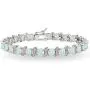 Sterling Silver Genuine, Created or Simulated Gemstone Oval and S Tennis Bracelet