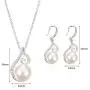 OUFO Crystal Silver Plated Faux Pearl Jewelry Set for Women Necklace and Earrings Pendant Necklaces Sets for Wedding Gifts OUFO Crystal Silver Plated Faux Pearl Jewelry Set for Women Necklace and Earrings Pendant Necklaces Sets for Wedding Gifts