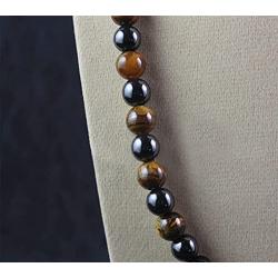 Premium Tigers Eye Stone High Strength Hematite Magnetic Beads Therapy Necklace, Arthritis Pain Migraine,Joint Pain, Anxiety Relief Healing Stones Black Obsidian Jewelry for Men and Women(Unisex)