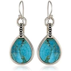 Barse Silhouette Sterling Silver Turquoise-Drop Earrings