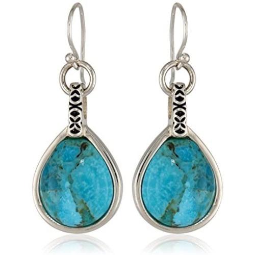 Barse Silhouette Sterling Silver Turquoise-Drop Earrings