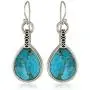Barse Silhouette Sterling Silver Turquoise-Drop Earrings Barse Silhouette Sterling Silver Turquoise-Drop Earrings