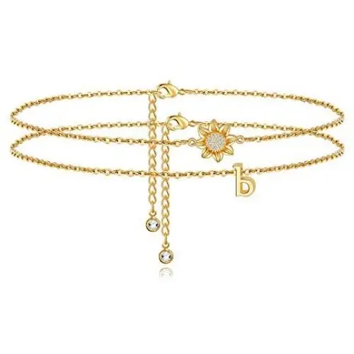 MONOZO Ankle Bracelets for Women Initial Anklet, 14k Gold Filled Layered Sunflower Ankle Bracelets Cute Boho Anklets with Initial Letter Ankle Bracelets for Teen Girls Jewelry Gifts MONOZO Ankle Bracelets for Women Initial Anklet, 14k Gold Filled Layered Sunflower Ankle Bracelets Cute Boho Anklets with Initial Letter Ankle Bracelets for Teen Girls Jewelry Gifts