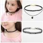 Choker Set 20 Pcs Adjustable Classic Black Choker Necklace Foot Set for Christmas Gift Velvet Metal Pendant Making Chains Vintage Lolita Styles for Women Girls