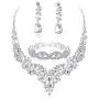 Fiasaso Crystal Bridal Jewelry Set for Women Rhinestone Necklace Earrings Bracelet Wedding Bridesmaid Fiasaso Crystal Bridal Jewelry Set for Women Rhinestone Necklace Earrings Bracelet Wedding Bridesmaid