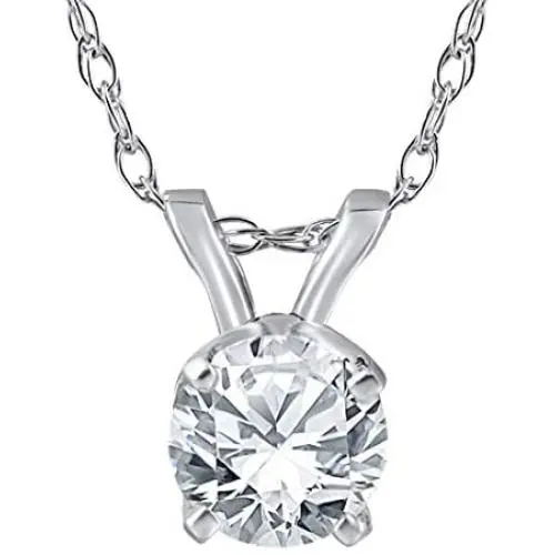 1/4ct Solitaire Round Diamond Pendant 14K White Gold 1/4ct Solitaire Round Diamond Pendant 14K White Gold
