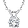 1/4ct Solitaire Round Diamond Pendant 14K White Gold