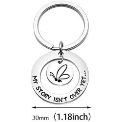 KUIYAI Butterfly Pendant My Story isn’t Over Yet Keychain Semicolon Key Ring