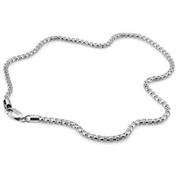 Dankadi Charm Jewelry Womens Original 925 Silver Necklace Minimalist 3MM Box Chain Unisex Chokers Necklaces Accessories Lobster Claw Clasp