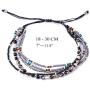 TOMLEE Multilayers Hand-Woven Colorful Beaded Chain Wrap Bracelet Adjustable Handmade String Braided Stretch Knot Crystal Beads Bracelets