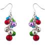 Lux Accessories Silver Tone Christmas X-Mas Jingle Bells Chandelier Earrings