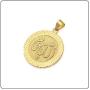 Fusamk Fashion Plated 18K Gold Allah Pendant Round Necklace,22'' Box Chain