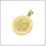 Fusamk Fashion Plated 18K Gold Allah Pendant Round Necklace,22'' Box Chain Fusamk Fashion Plated 18K Gold Allah Pendant Round Necklace,22'' Box Chain