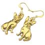 WEVENI Alloy Antique Gold Silver Plated French Bulldog Earrings Dangle Drop Pet Dog Jewelry for Girls Women Ladies Gift