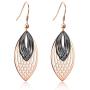 Rose Gold Hollow Leaf Dangle Earrings,Stainless Steel Dangle Drop Earrings for Women Girls Christmas Valentines Day Jewelry