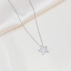 18K Gold Star Necklace for Women - CZ Star Pendant Necklace - Dainty Necklace - Simple Necklace - Layered Necklace