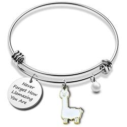 Llama Gift Never Forget How Llamazing You are Bracelet Gift for Llama Lover Friend Llama Jewelry Alpaca Gifts(llamazing BR)