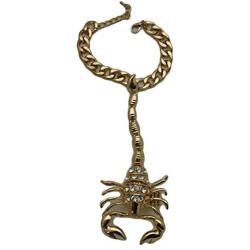 TFJ Women Fashion Jewelry Hand Chain Metal Long Scorpion Wrist Bracelet Slave Ring Gold