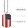 Kings&Pauper 2pcs American Flag USA Patriot Necklace Pendant Jewelry Army Card Stainless Steel Dog Tags 28