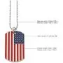 Kings&Pauper 2pcs American Flag USA Patriot Necklace Pendant Jewelry Army Card Stainless Steel Dog Tags 28