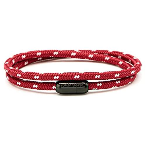 Matte Stone Nautical Rope Bracelet With Stainless Steel Magnetic Clasp and Lightweight Colorful Rope for Men & Women