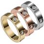 Love Friendship Ring 18K Gold Silver Rose Plated Cubic Zirconia Stainless Steel Promise Ring Wedding Band Jewelry Birthday Gifts for Women Teen Girls Size from 5 to 10