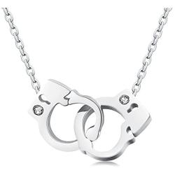 Devildom Women Jewelry Inlaid Crystal Girls Chain Rose Gold Plated Lock Pendant Necklace Friendship Jewelry