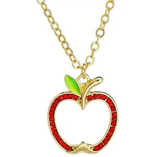 PANGRUI Lovely Crystal Fresh Red Apple Pendant Necklace,Christmas Eve Gift PANGRUI Lovely Crystal Fresh Red Apple Pendant Necklace,Christmas Eve Gift