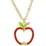 PANGRUI Lovely Crystal Fresh Red Apple Pendant Necklace,Christmas Eve Gift