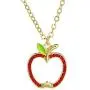 PANGRUI Lovely Crystal Fresh Red Apple Pendant Necklace,Christmas Eve Gift PANGRUI Lovely Crystal Fresh Red Apple Pendant Necklace,Christmas Eve Gift