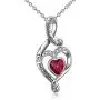 UCADRIT Heart Necklace with Simulated Birthstone 925 Sterling Silver I Love You to The Moon and Back Valentines Day Jewelry Gifts for Women Couple