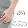 Billie Bijoux Womens 925 Sterling Silver Infinity Endless Love Symbol Charm Adjustable Bracelet Gift for Women Girls Mom Mothers Day