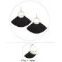 Solememo Gold Tone Lightweight Bohemian Ethnic Silky Thread Tassel Fringe Fan Shape Dangle Earring for Women Teen Girls