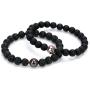 Linsoir Beads Trendy Baseball Bracelet Lava Stone/White Howlite/Matte Black Stone Beaded Bracelet Sports Jewelry for Boy Gift Jewelry 1 pc