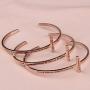 MEMGIFT Religious Rose Gold Bracelets for Women Girls Christian Cross Cuff Baptism Faith Bible Verse Jewelry Stainless Steel Confirmation Birthday for Mother Sister Wife Friends