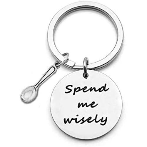 HOLLP Spoon Theory Jewelry Spoonie Keyring Gift for Her Spend Me Wisely Spoon Charm Keychain Chronic Illness Jewelry Chronic Fatigue Self Care Awareness Jewelry