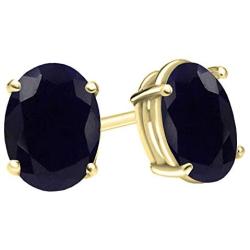 Dazzlingrock Collection 14K 7x5 mm each Oval Cut Ladies Solitaire Stud Earrings, Yellow Gold