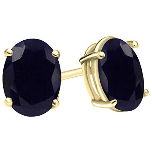 Dazzlingrock Collection 14K 7x5 mm each Oval Cut Ladies Solitaire Stud Earrings, Yellow Gold