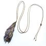 tqyzkh Natural Black Tourmaline Crystal Necklace, Healing Crystal Chakra Necklace with Braided Rope Quartz Jewelry for Men Women Gift